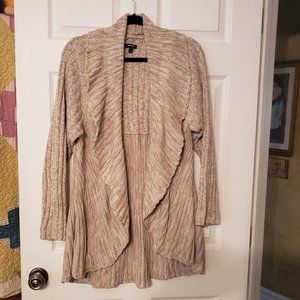 Cream and White Heather Waterfall Cardigan